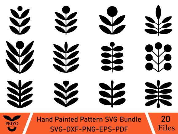 Abstract Leaf Flower Elements SVG