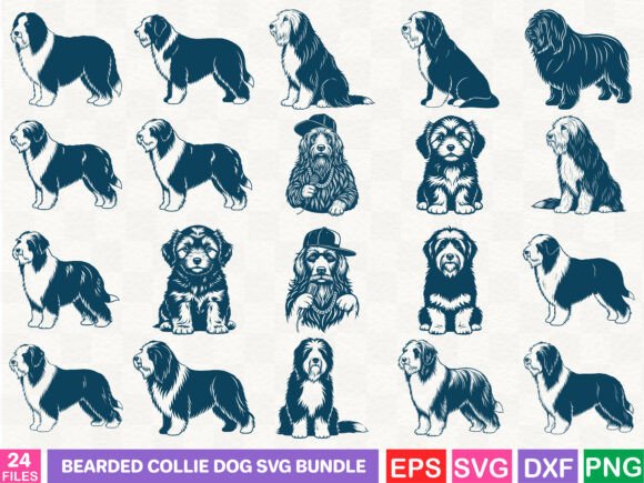 Bearded Collie Dog SVG Bundle