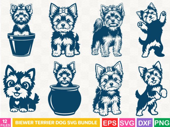 Biewer Terrier Dog SVG Bundle