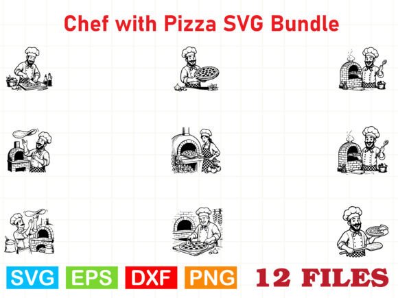 Chef with Pizza SVG Bundle