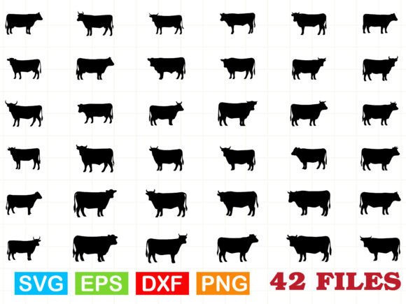 Cows SVG, Cows Silhouette Bundle
