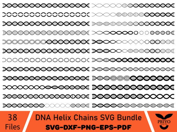 DNA Helix Chains SVG Bundle