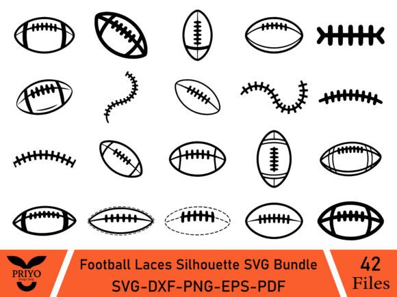 Football Laces Silhouette SVG Bundle