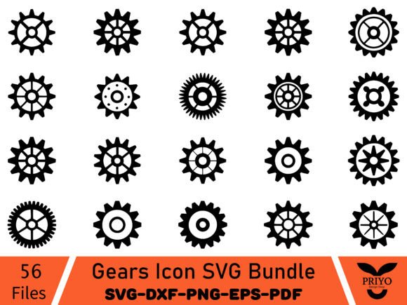 Gears Icon SVG Bundle