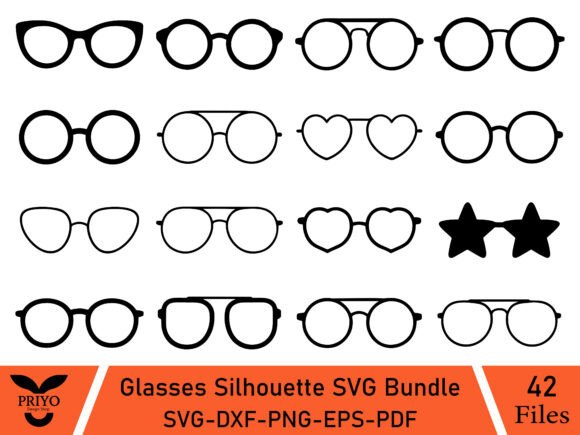 Glasses Silhouette SVG Bundle