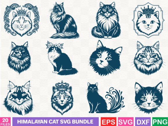 Himalayan Cat SVG Bundle