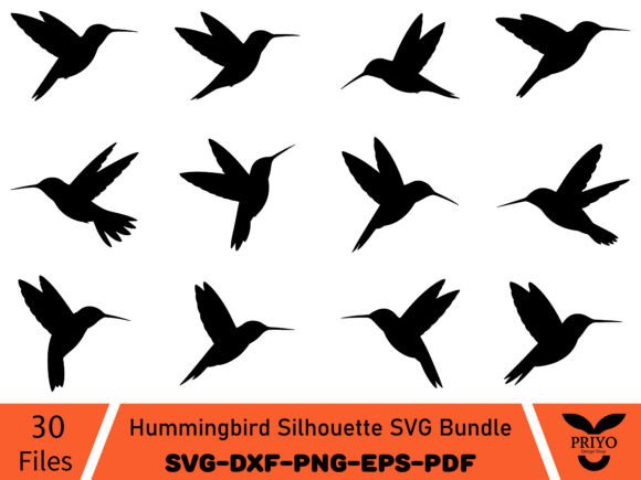 Hummingbird Silhouette SVG Bundle