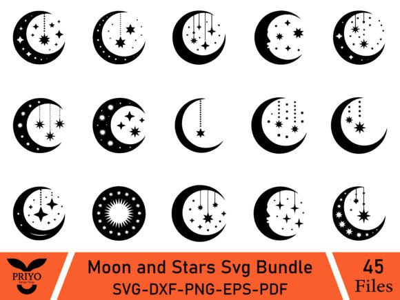 Moon and Stars SVG Bundle