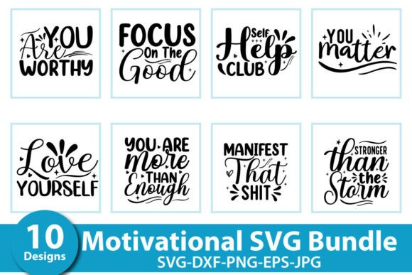 Motivational Quotes SVG Design Bundle