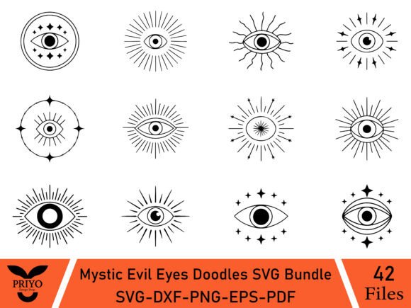 Mystic Evil Eyes Doodles SVG Bundle