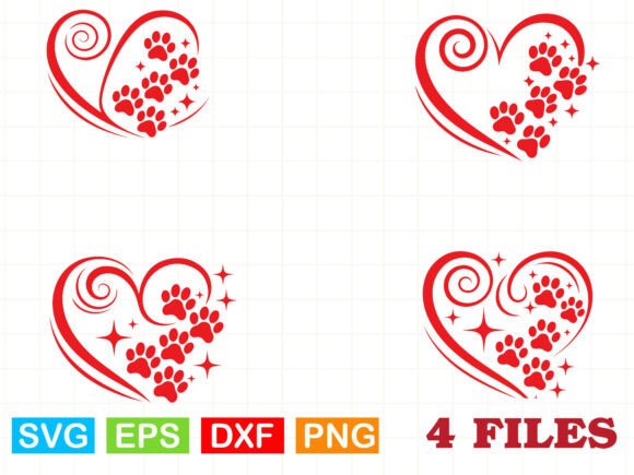 Paw Heart SVG: Heart with Dog Paw