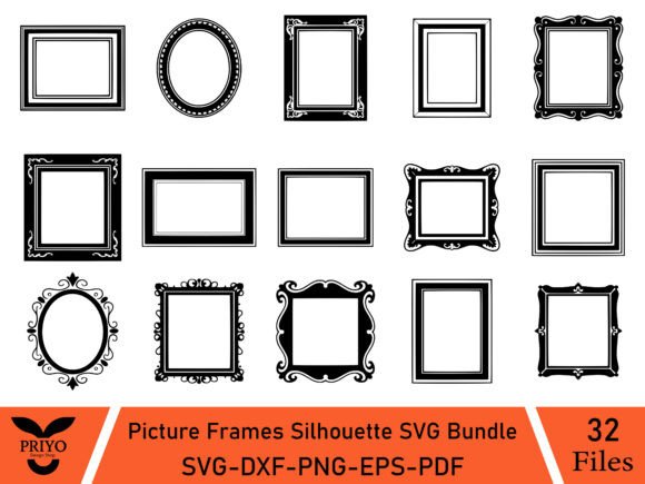 Picture Frames Silhouette SVG Bundle