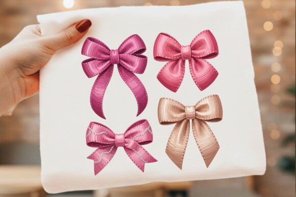 Pink Bow Satin Ribbon Bows PNG SVG