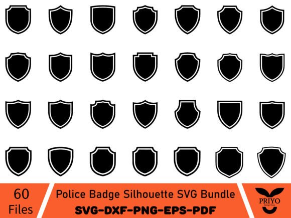 Police Badge Silhouette SVG Bundle