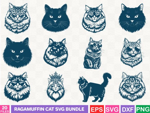 Ragamuffin Cat SVG Bundle