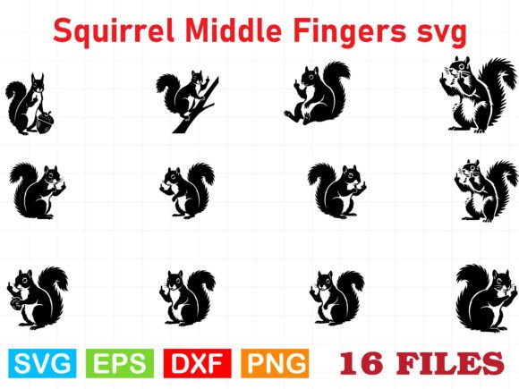 Squirrel Middle Fingers SVG Bundle