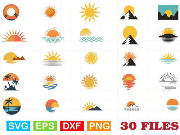 Sunrise Svg Retro Sunset SVG Bundle