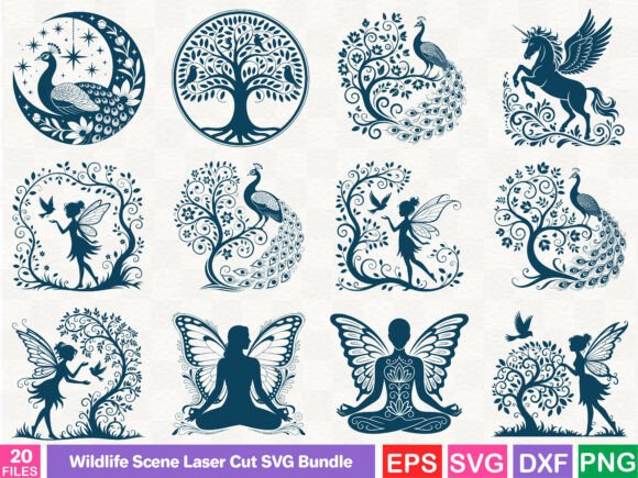 Wildlife Scene Laser Cut SVG Bundle
